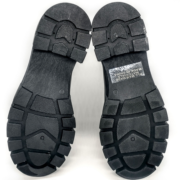 Top Moda Maddie Black Combat Boots Lace Up Lug Sole Women's Size 8 - Picture 6 of 8